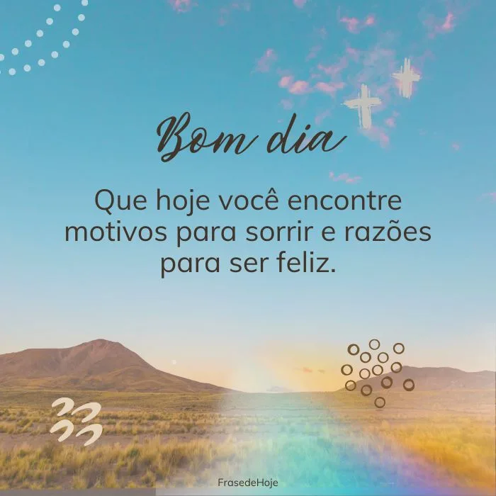 uma linda paisagem bucólica com uma frase de bom dia