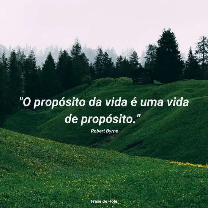 O propósito da vida é uma vida de propósito. — Robert Byrne