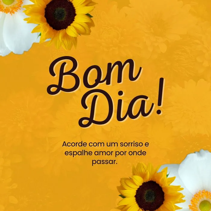 Banner com girassóis e uma mensagem de positividade