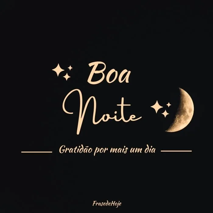 Banner preto com ilustração de uma Lua e Estrelas e uma frase de gratidão.