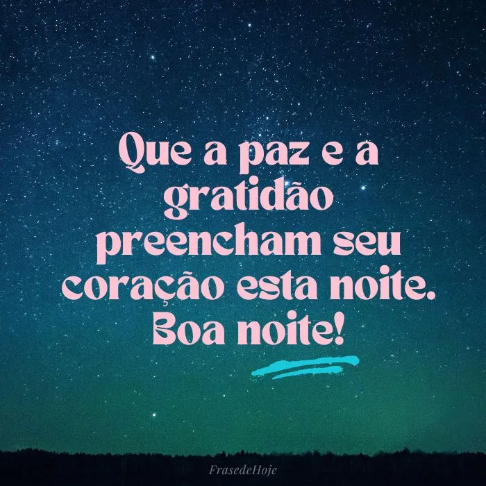 Banner de um céu estrelado com uma frase de boa noite.